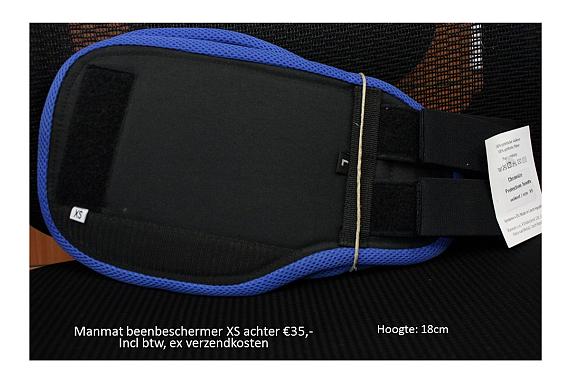 Beenbeschermers Maat XS achterzijde kleuren in beschrijving